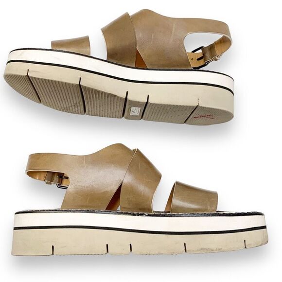 Sartore Paris Chunky Leather Flat-form Platform Taupe Sandals Women’s Size 8-8.5 - Picture 5 of 11